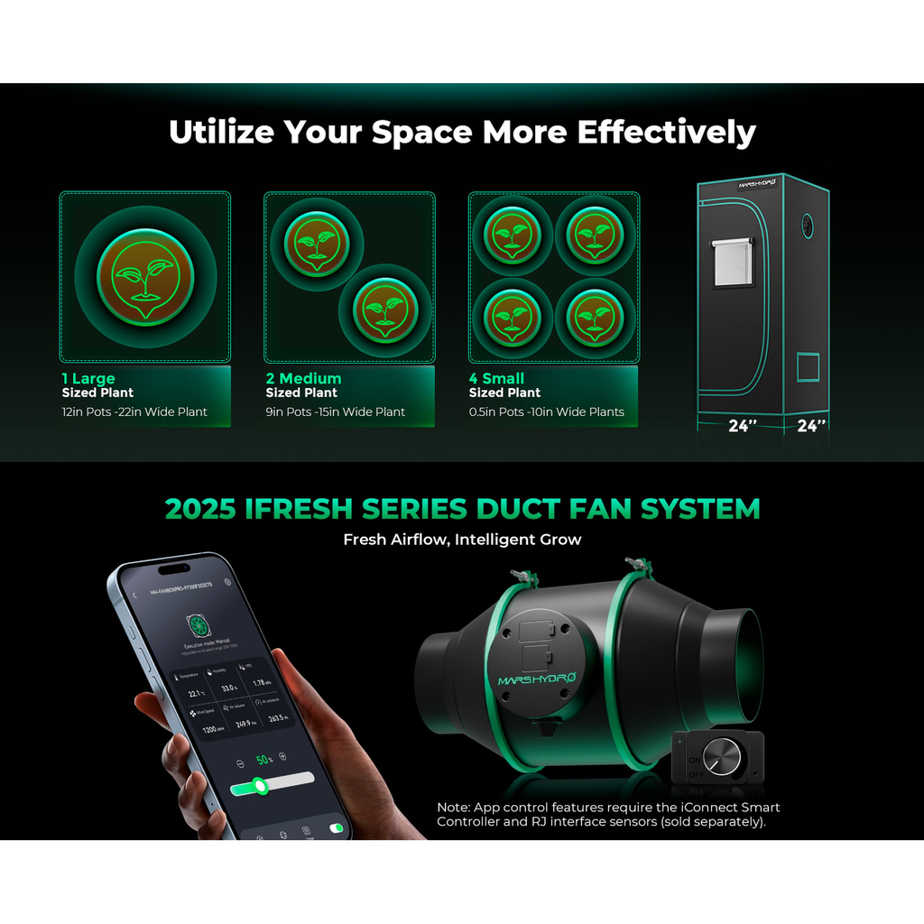 Mars Hydro TS 600 LED Grow Light + 2' x 2' Grow Tent + Inline Fan product image 16
