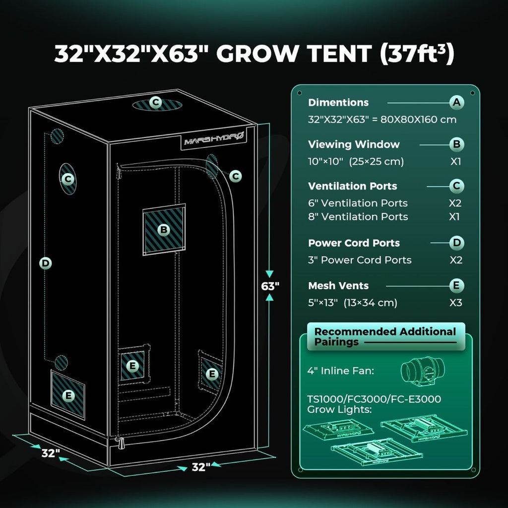 Mars Hydro TS1000 150W 2.6' x 2.6' Smart Grow Tent Kit with iControl product image 5