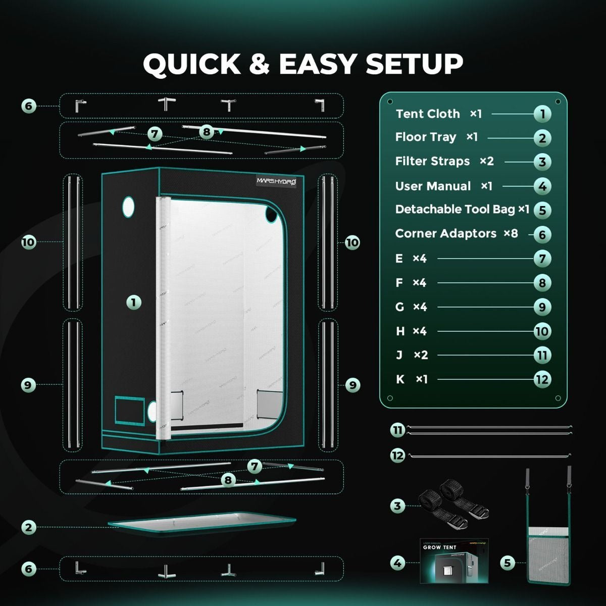 Mars Hydro TSL2000 300W 4' x 2' Smart Grow Tent Kit with iControl product image 4