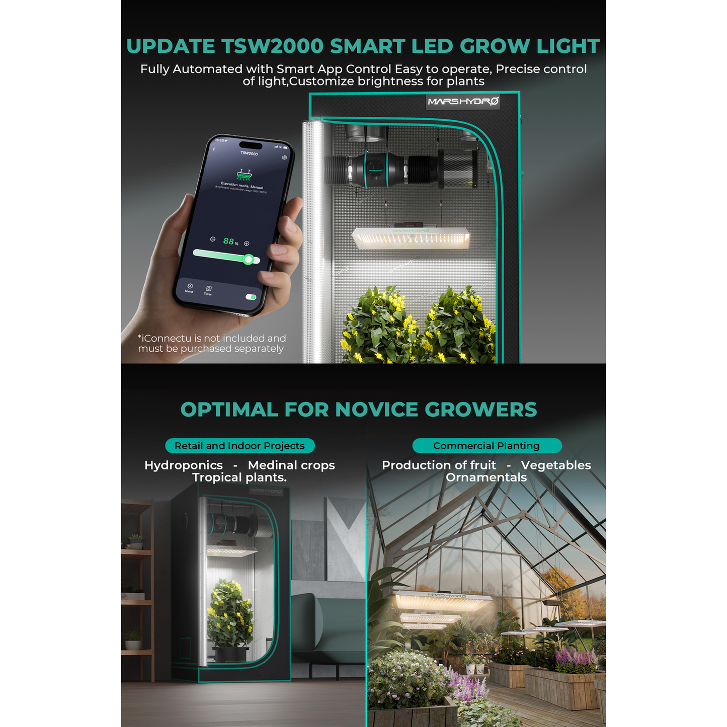 Mars Hydro TSW 2000 300W Dimmable Full Spectrum LED Grow Light product image 20