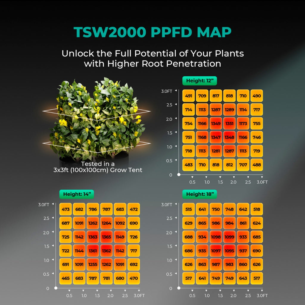 Mars Hydro TSW 2000 300W Dimmable Full Spectrum LED Grow Light product image 4