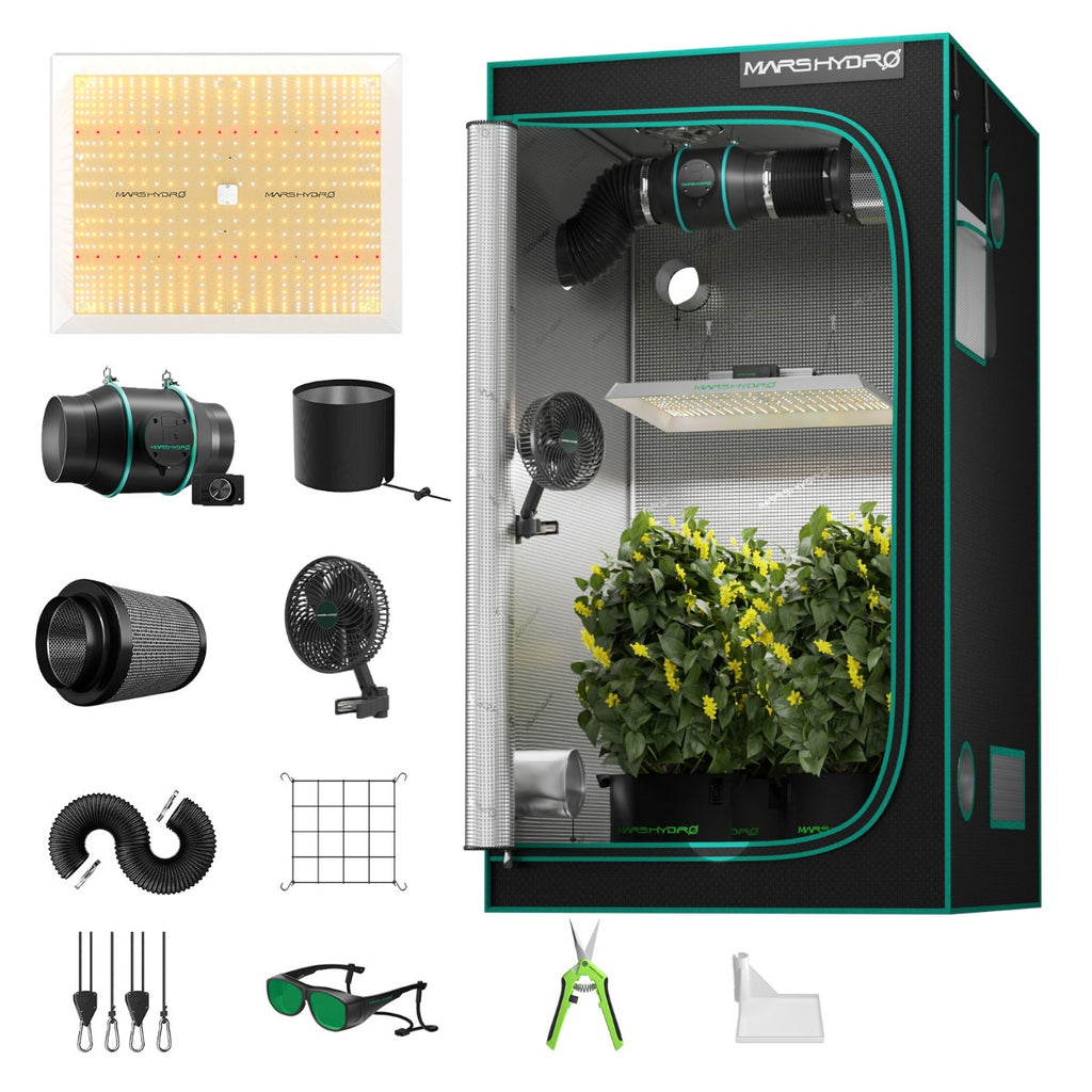 Mars Hydro TSW 2000 LED Grow Light + 4' x 4' Grow Tent + Inline Fan product image 1
