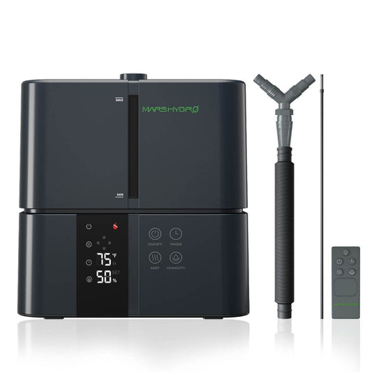Mars Hydro 5L Ultrasonic Cool Mist Plant Humidifier with remote control and adjustable mist features.