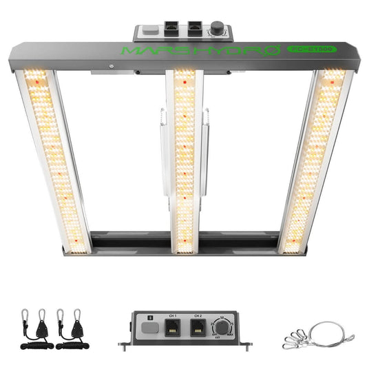 Mars Hydro FC-E1500 150W LED grow light with Bridgelux diodes for efficient plant growth.