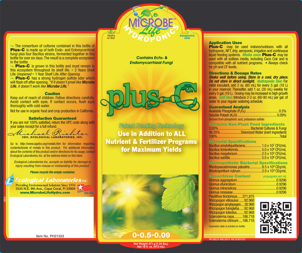 Microbe Life Hydroponics Plus-C 1 gal (CA ONLY) product image 2
