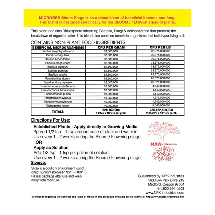 NPK Industries RAW Microbes Bloom Stage 2lb product image 2