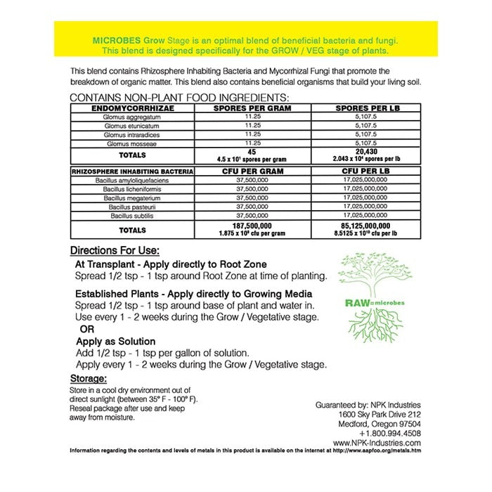 NPK Industries RAW Microbes Grow Stage 2lb product image 2