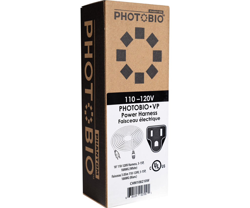 PHOTOBIO VP White Cable Harness 18AWG 110-120V 5-15P 10' product image 2