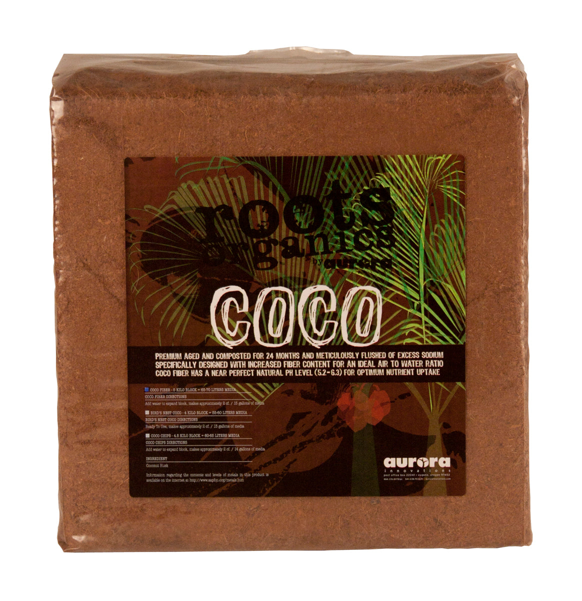 Roots Organics Coco Fiber 12" x 12" Compressed Block product image 1