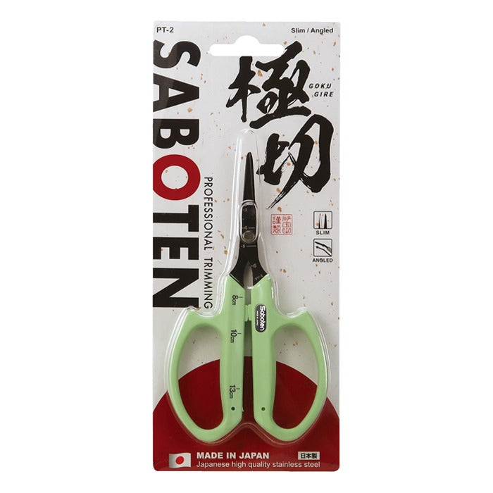 Saboten Fluorine Coated Angled Blade Trimming Scissors - Green (PT-2) product image 2