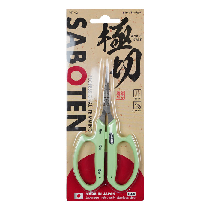 Saboten Stainless Steel Straight Blade Trimming Scissors - Green product image 2
