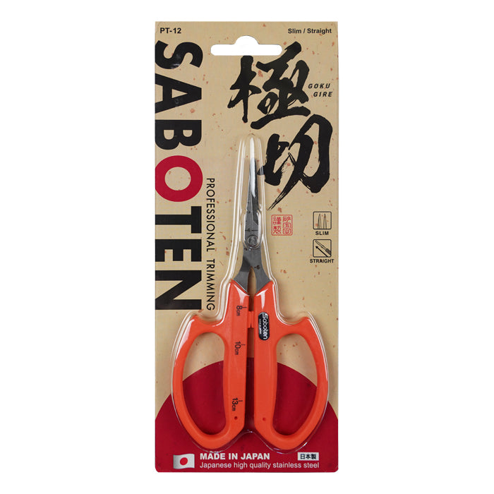 Saboten Stainless Steel Straight Blade Trimming Scissors - Orange product image 2