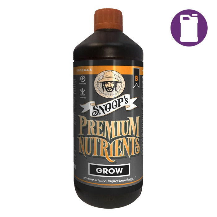 Snoop's Premium Nutrients Grow B Circulating 10ltr 0.07-2.8-4.8 (Hydro product image 1