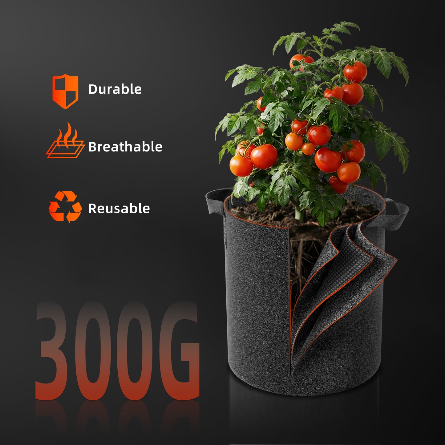 Spider Farmer 11 Gallon 300G Thickened Nonwover Fabric Grow Bag product image 4