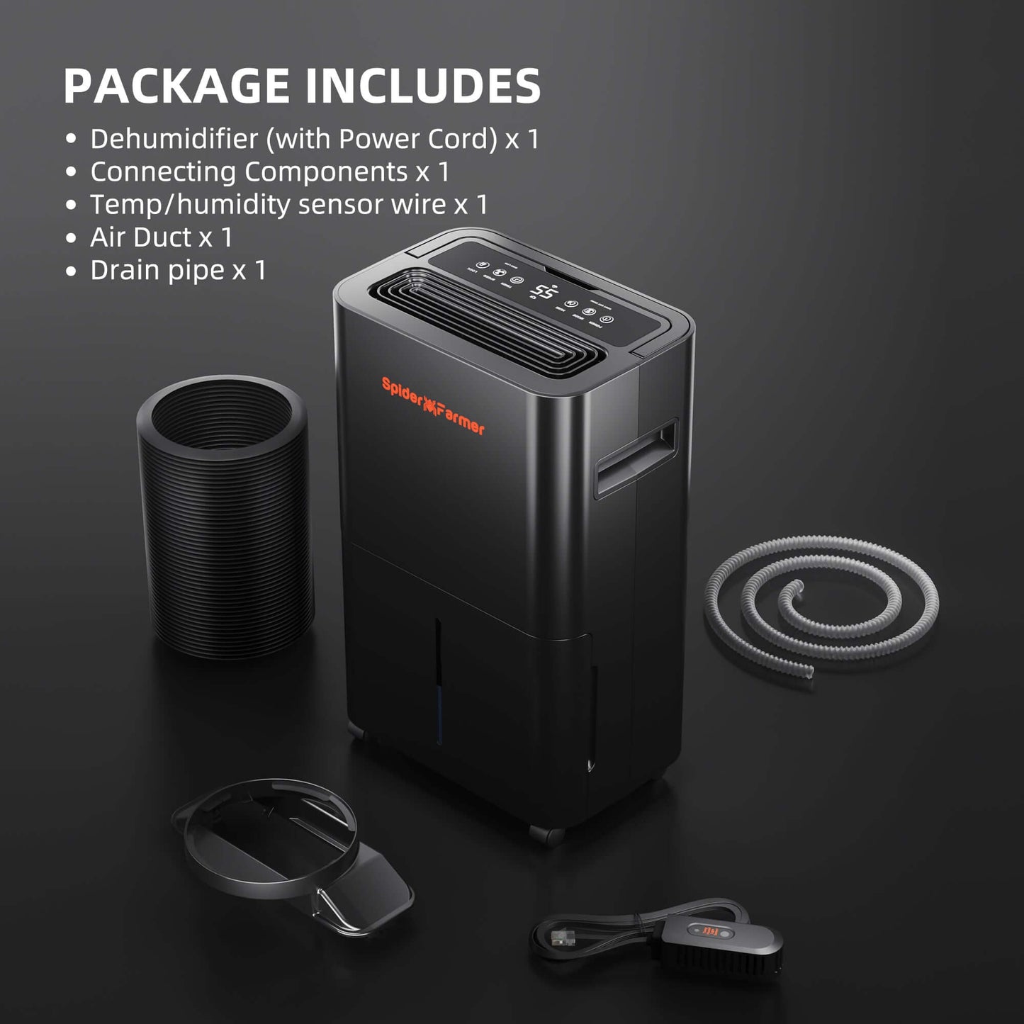 Spider Farmer 32 Pint Dehumidifier w/ Drain Hose product image 13