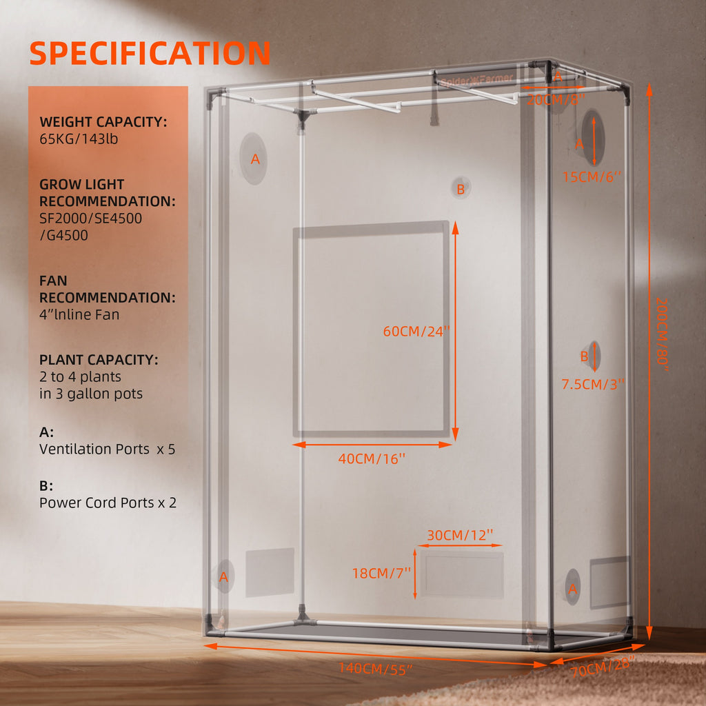 Spider Farmer 4' 8" x 2' 4" x 6' 6" (140 x 70 x 200 cm) Pro White product image 8