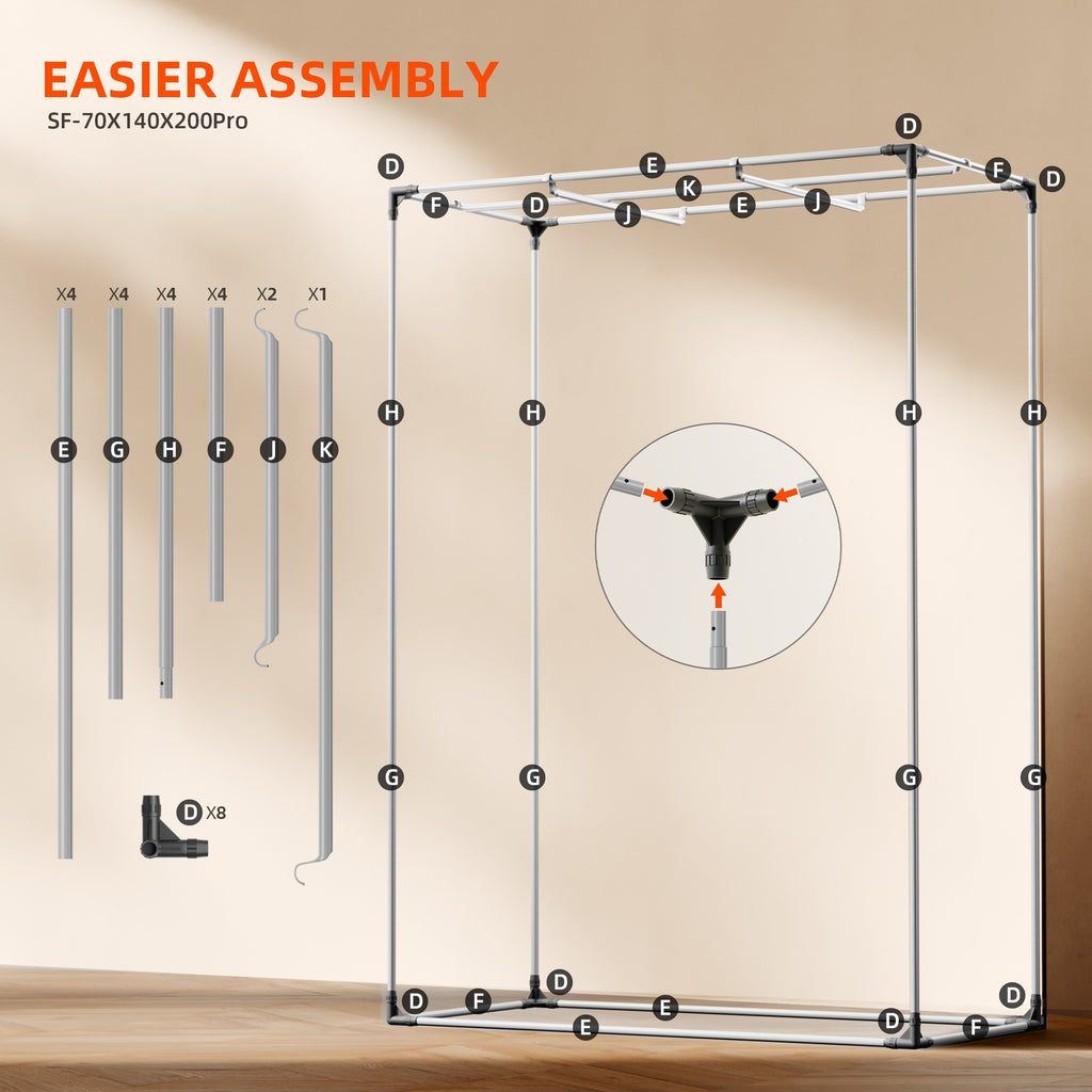Spider Farmer 4' 8" x 2' 4" x 6' 6" (140 x 70 x 200 cm) Pro White product image 9