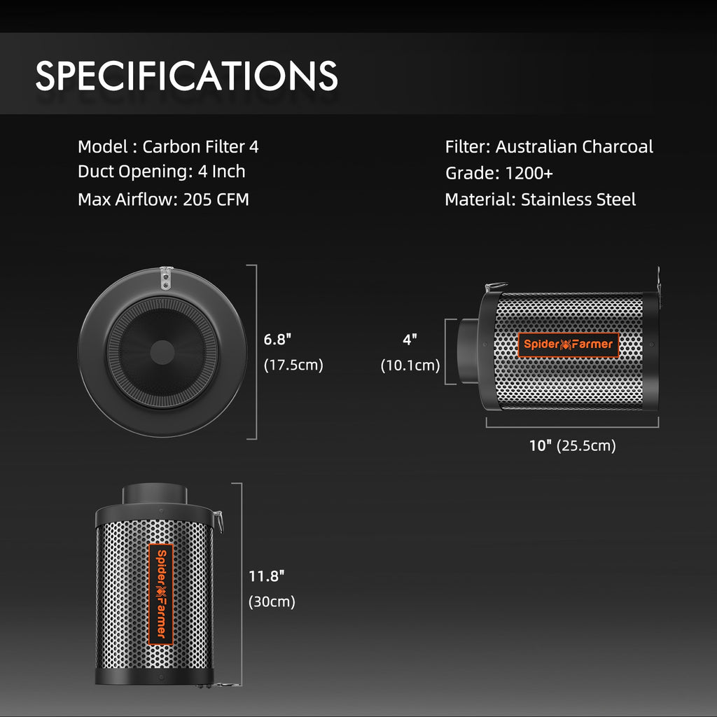 Spider Farmer 4" Incline Air Carbon Filter product image 3