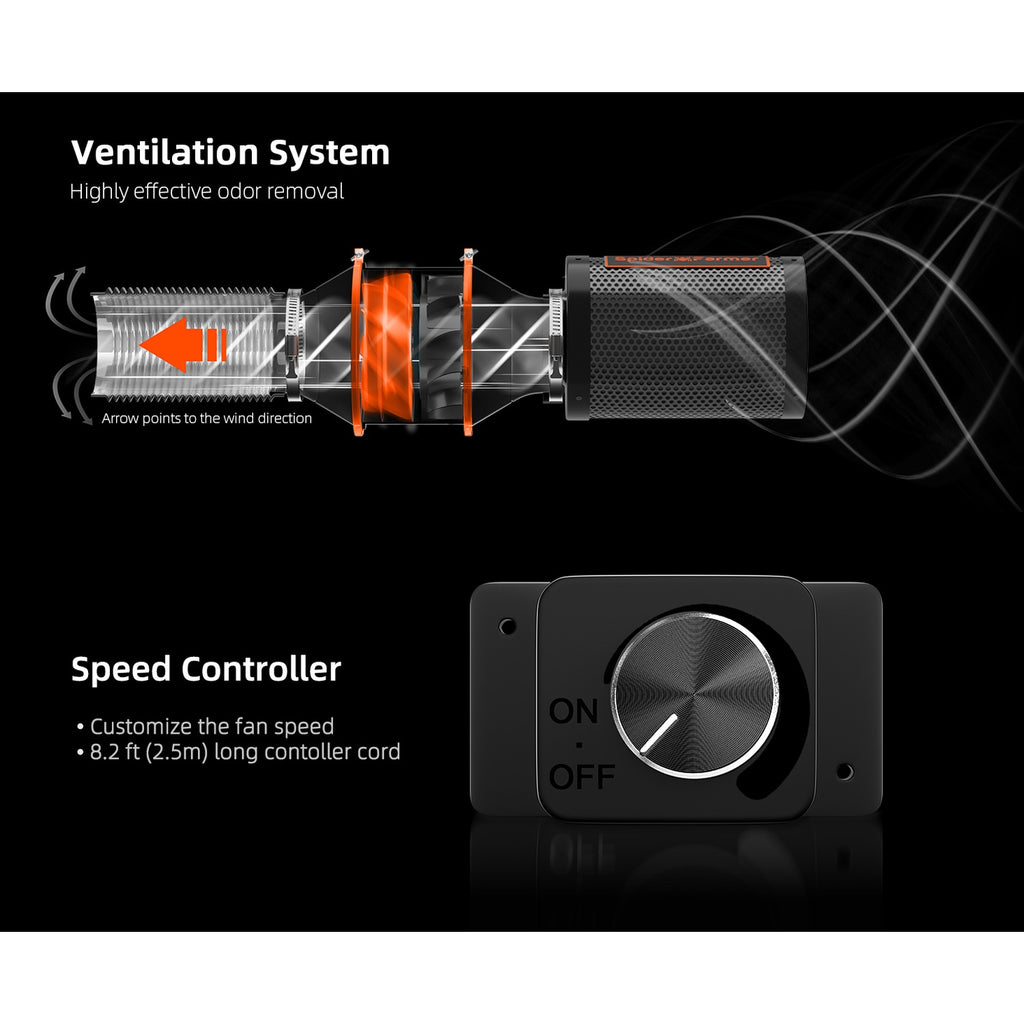 Spider Farmer 4" Inline Duct Fan w/ Speed Controller product image 3