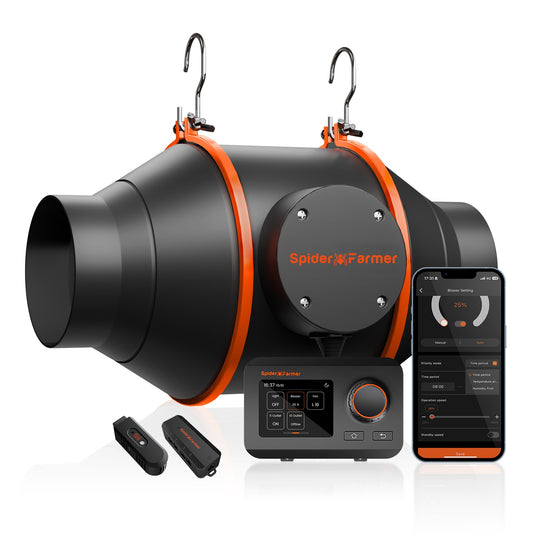 Spider Farmer 4" Inline Duct Fan w/ Temperature & Humidity Controller product image 1