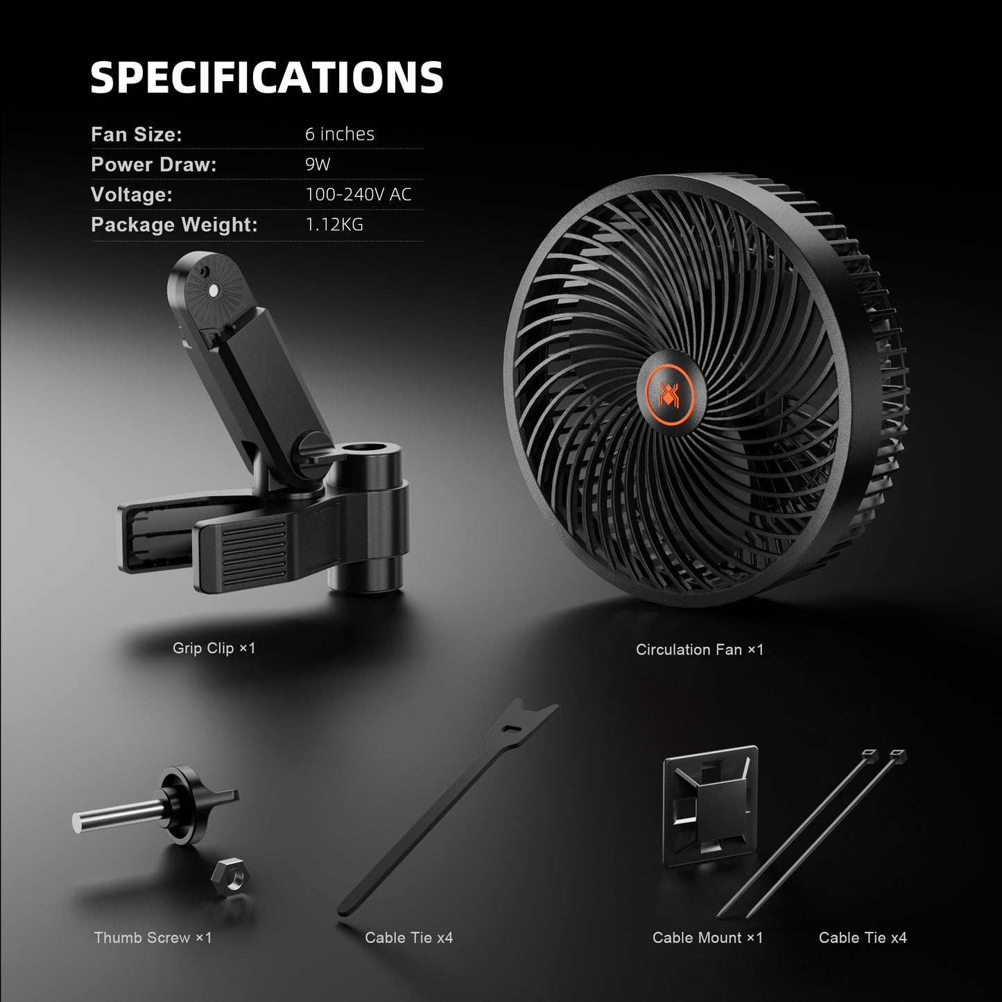 Spider Farmer 6" Clip Fan 10-Speed w/ Wide-Angle Oscillation product image 8