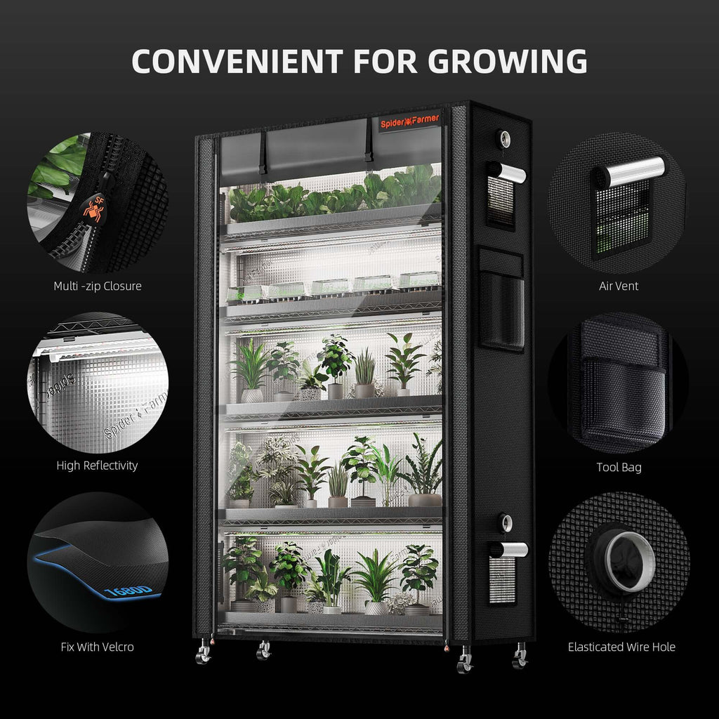 Spider Farmer 6 Tier Plant Stand + 10 x 22W LED Lights Bars + 1' 4" product image 5