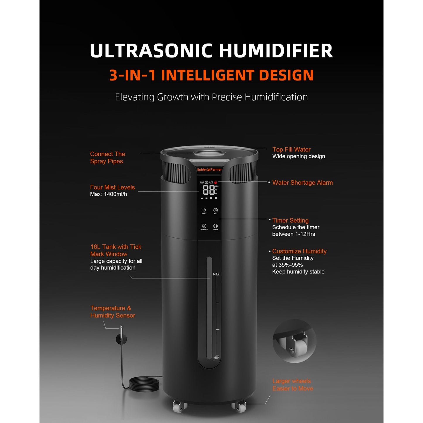 Spider Farmer Cool Mist Humidifier 16L product image 11