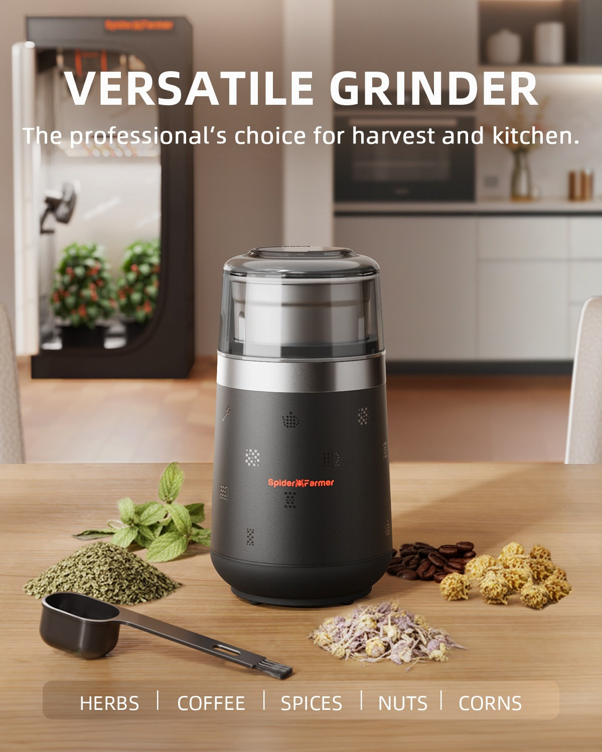 Spider Farmer Electric Herb & Spice Grinder with Removable Stainless Steel Bowl product image 2