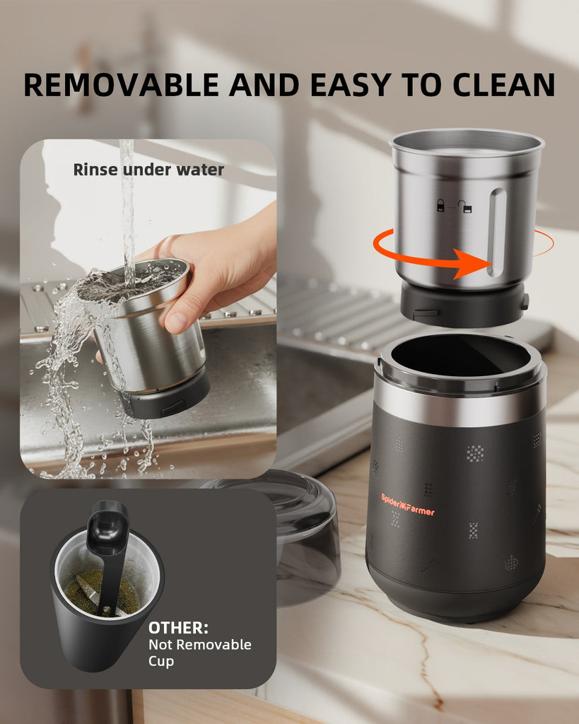 Spider Farmer Electric Herb & Spice Grinder with Removable Stainless Steel Bowl product image 5