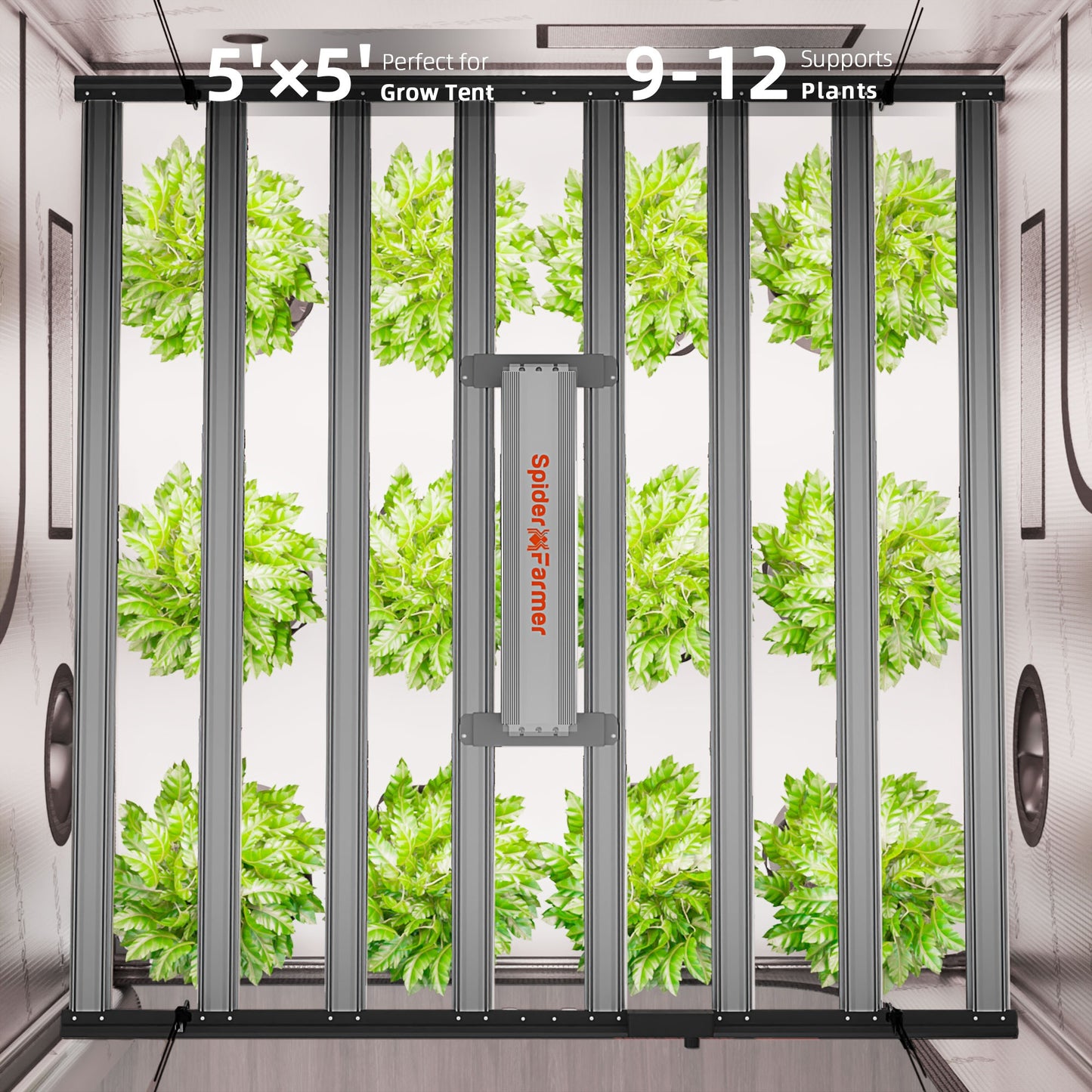 Spider Farmer G1000W LED Grow Light + 5' x 5' Grow Tent + 6" Inline product image 21