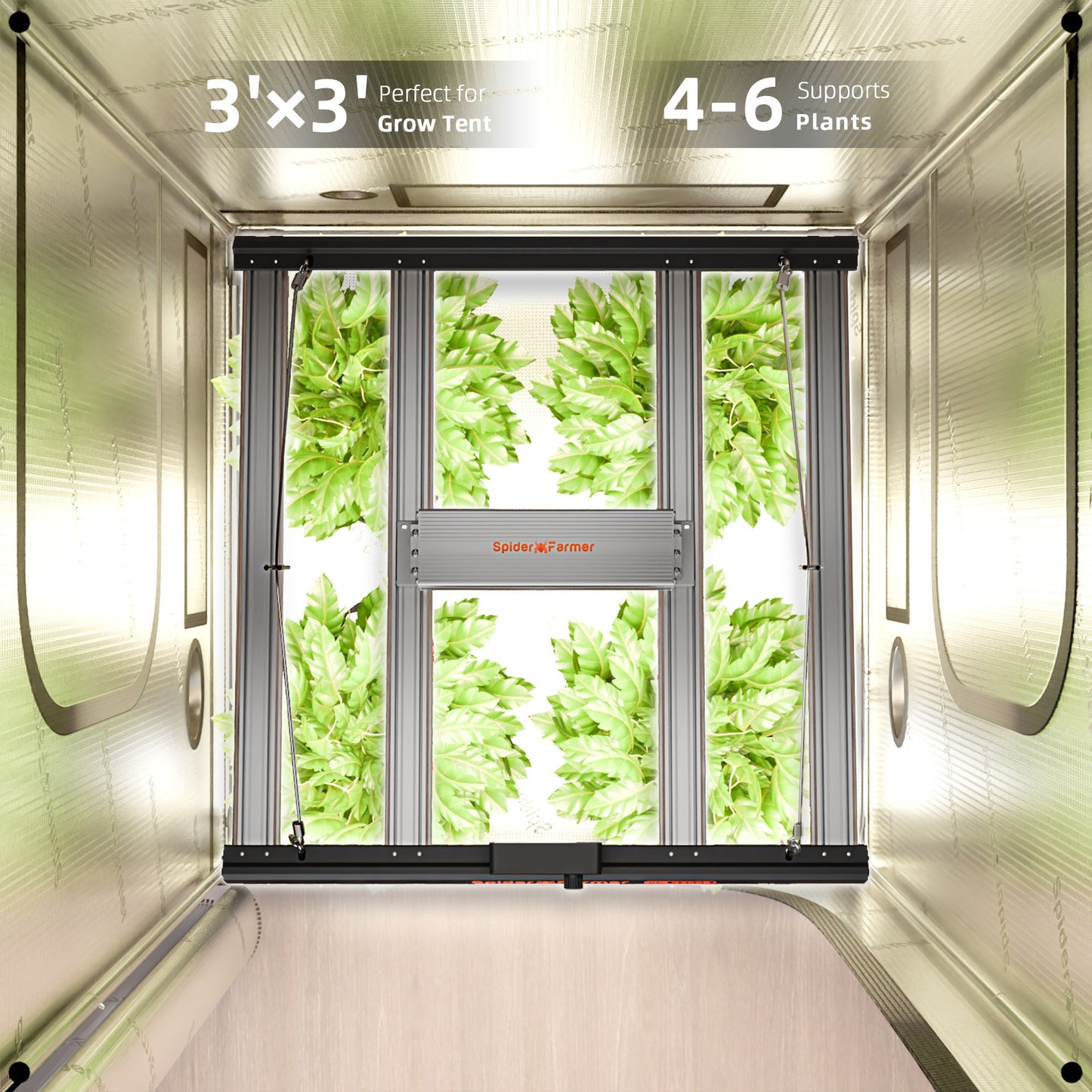 Spider Farmer G3000 LED Grow Light + 3' x 3' Grow Tent + 4" Inline Fan product image 21