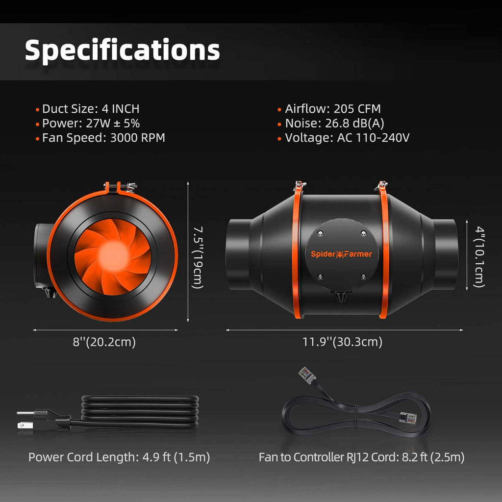 Spider Farmer G3000 LED Grow Light + 3' x 3' Grow Tent + 4" Inline Fan product image 22