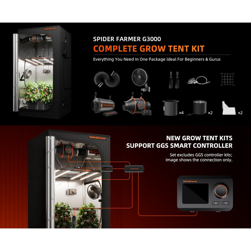 Spider Farmer G3000 LED Grow Light + 3' x 3' Grow Tent + Inline Fan product image 11