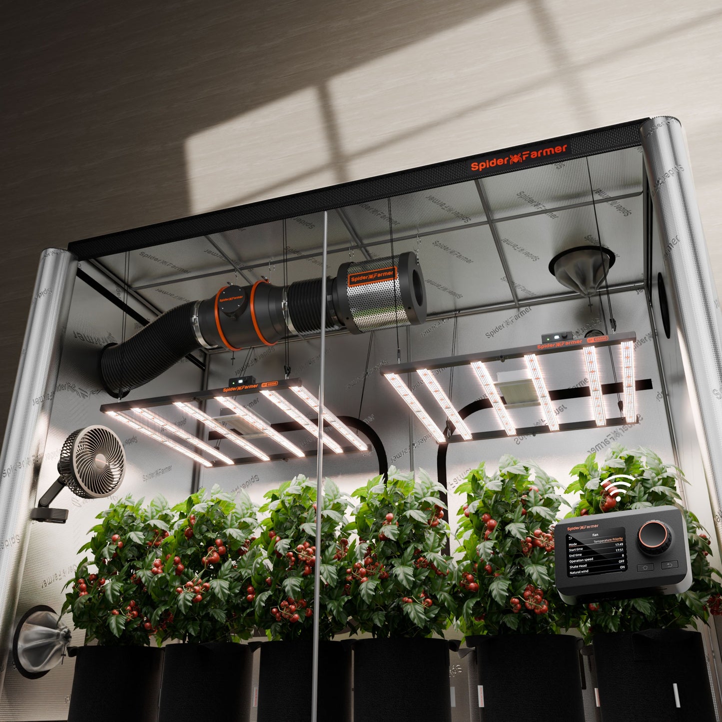 Spider Farmer G5000 x 2 LED Grow Lights + 4' x 8' Grow Tent + 6" product image 1