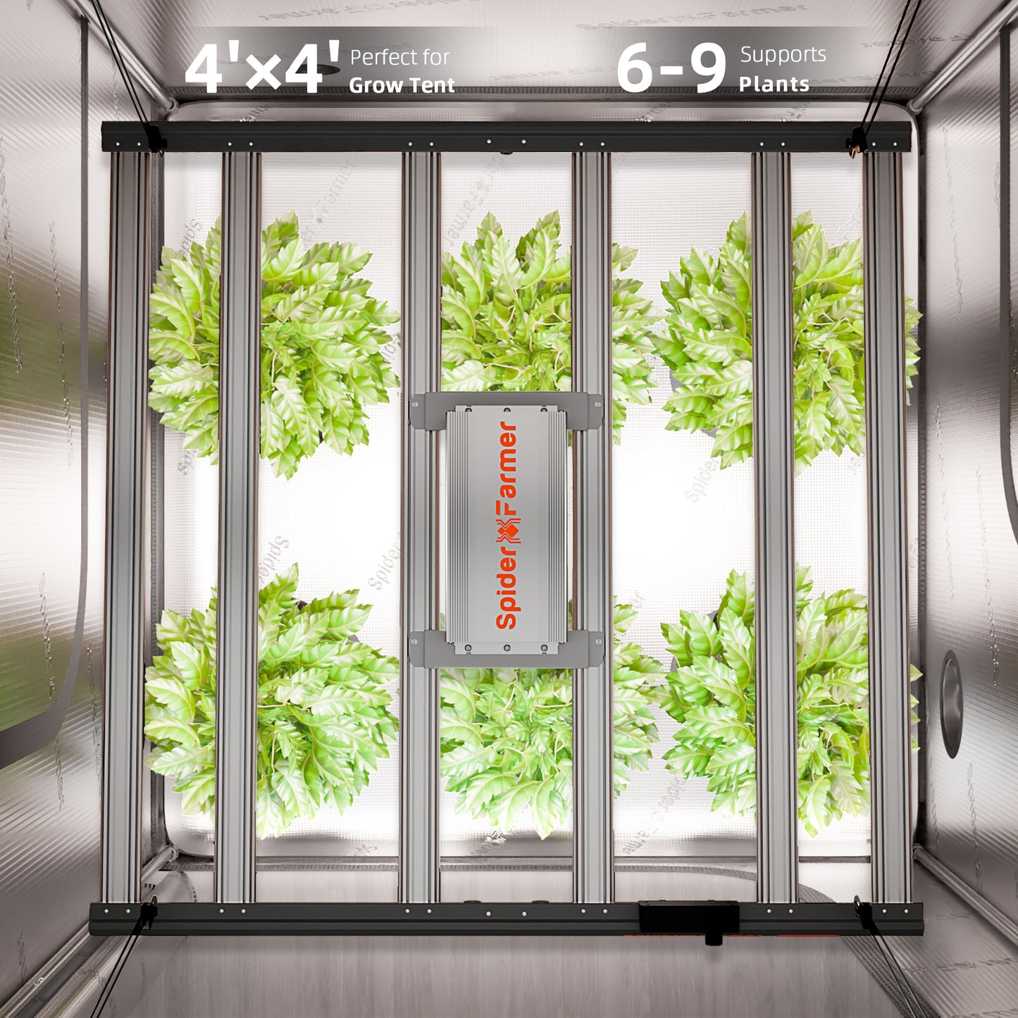 Spider Farmer G5000 x 2 LED Grow Lights + 4' x 8' Grow Tent + 6" product image 5