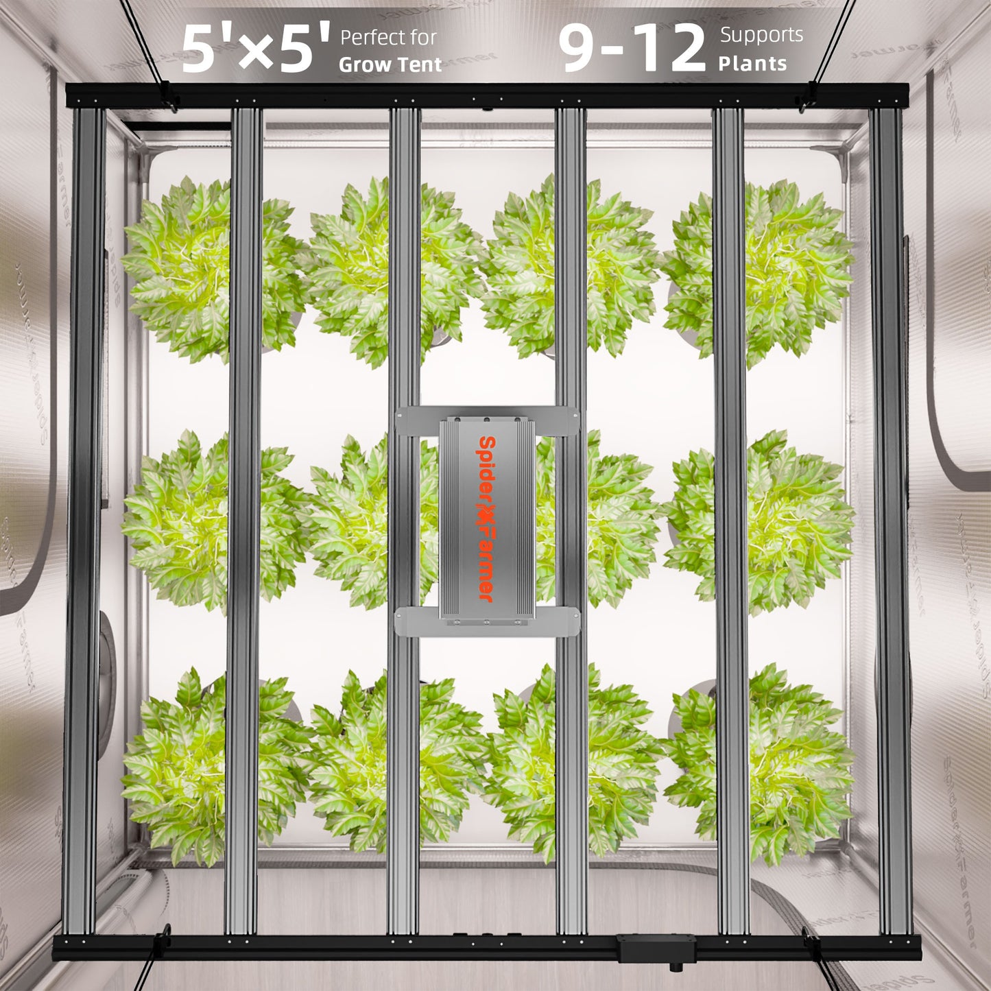 Spider Farmer G8600 LED Grow Light + 5' x 5' Grow Tent + 6" Inline Fan product image 21
