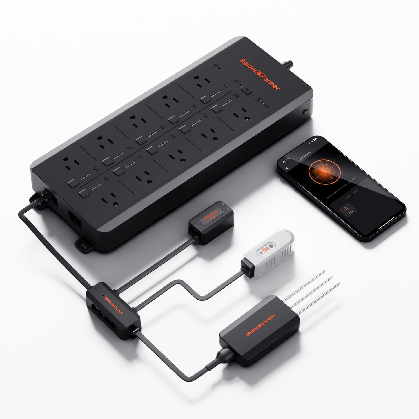 Spider Farmer GGS AC10 Power Strip w/ 10 Outlets & Temperature product image 1