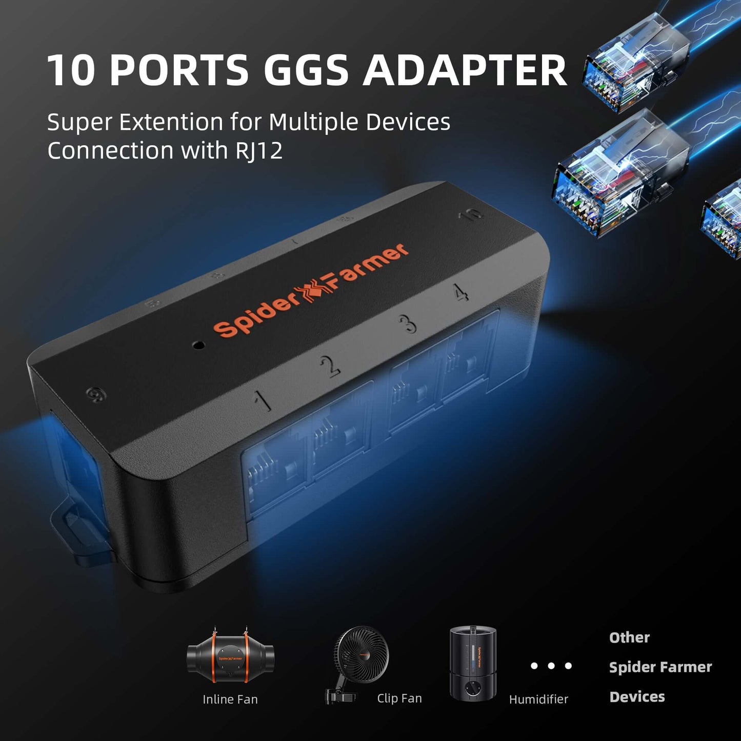 Spider Farmer GGS AC10 Power Strip w/ 10 Outlets & Temperature product image 6