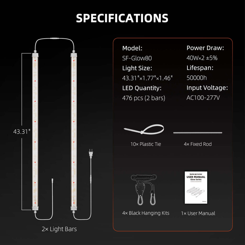 Spider Farmer Glow80 80W Full Spectrum LED Grow Light product image 10