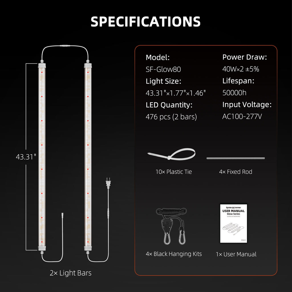 Spider Farmer Glow80 80W Full Spectrum LED Grow Light product image 2