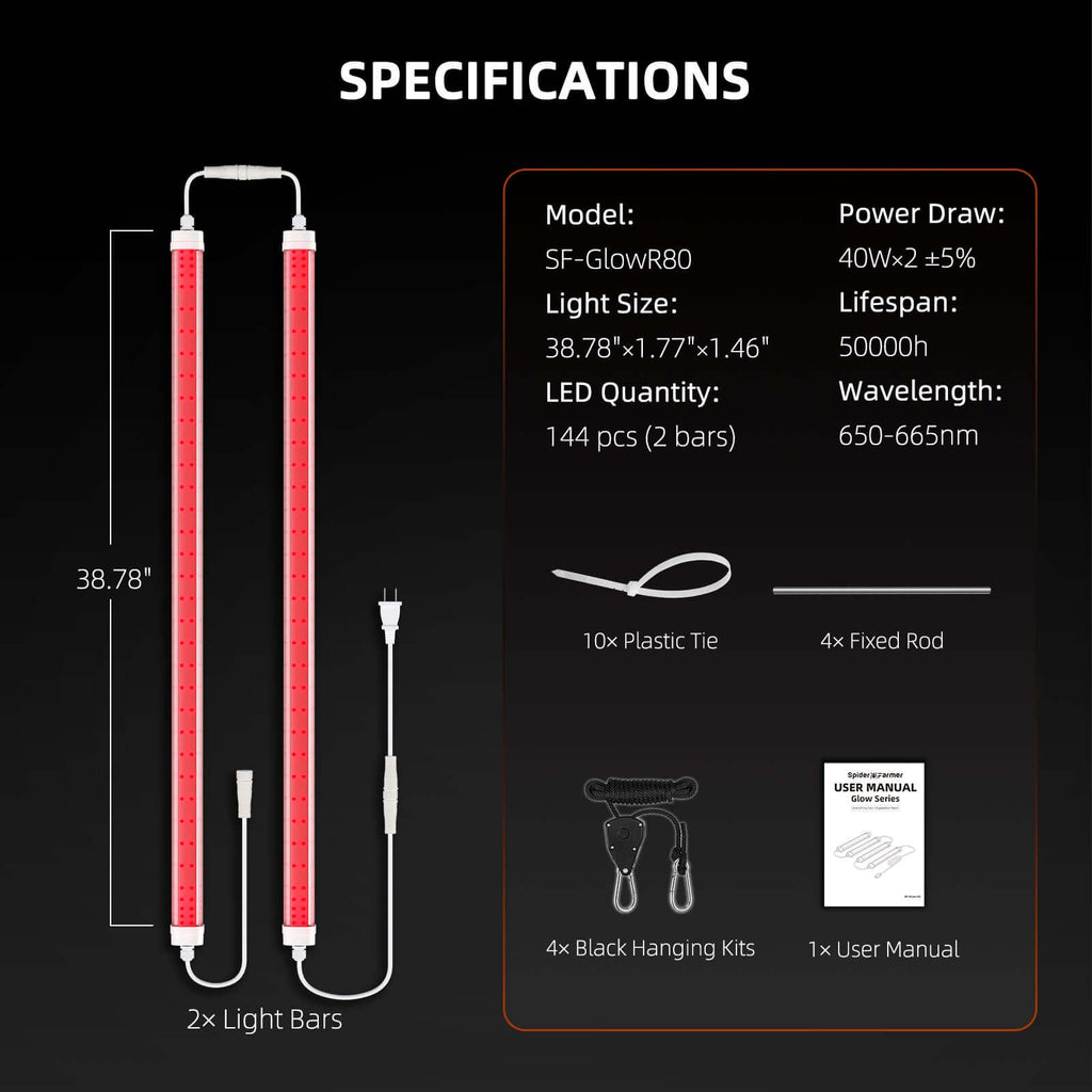 Spider Farmer GlowR80 80W 660nm Supplemental Deep Red LED Grow Light product image 8