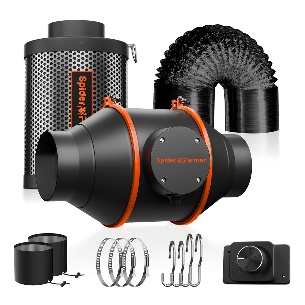 Spider Farmer Grow Kit 4" Inline Fan & Carbon Filter Combo product image 1