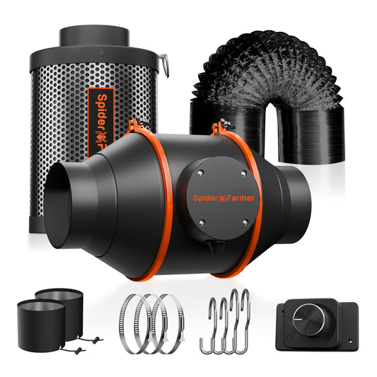 Spider Farmer Grow Kit 4" Inline Fan & Carbon Filter Combo product image 1