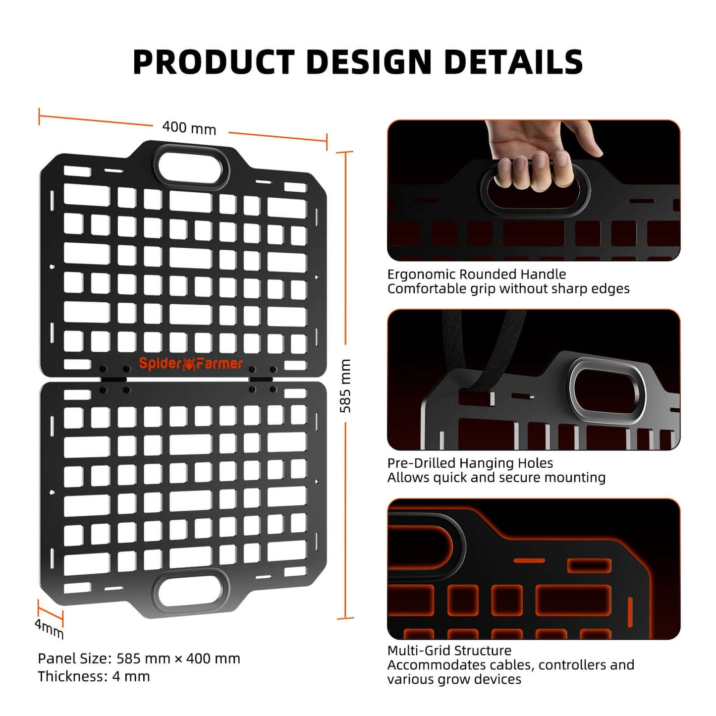 Spider Farmer Grow Tent Gear Board - Equipment & Cable Management product image 6