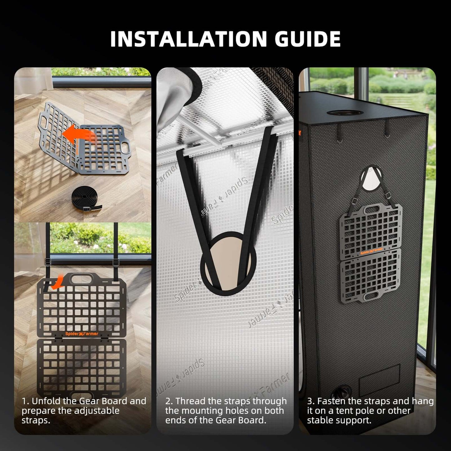 Spider Farmer Grow Tent Gear Board - Equipment & Cable Management product image 7