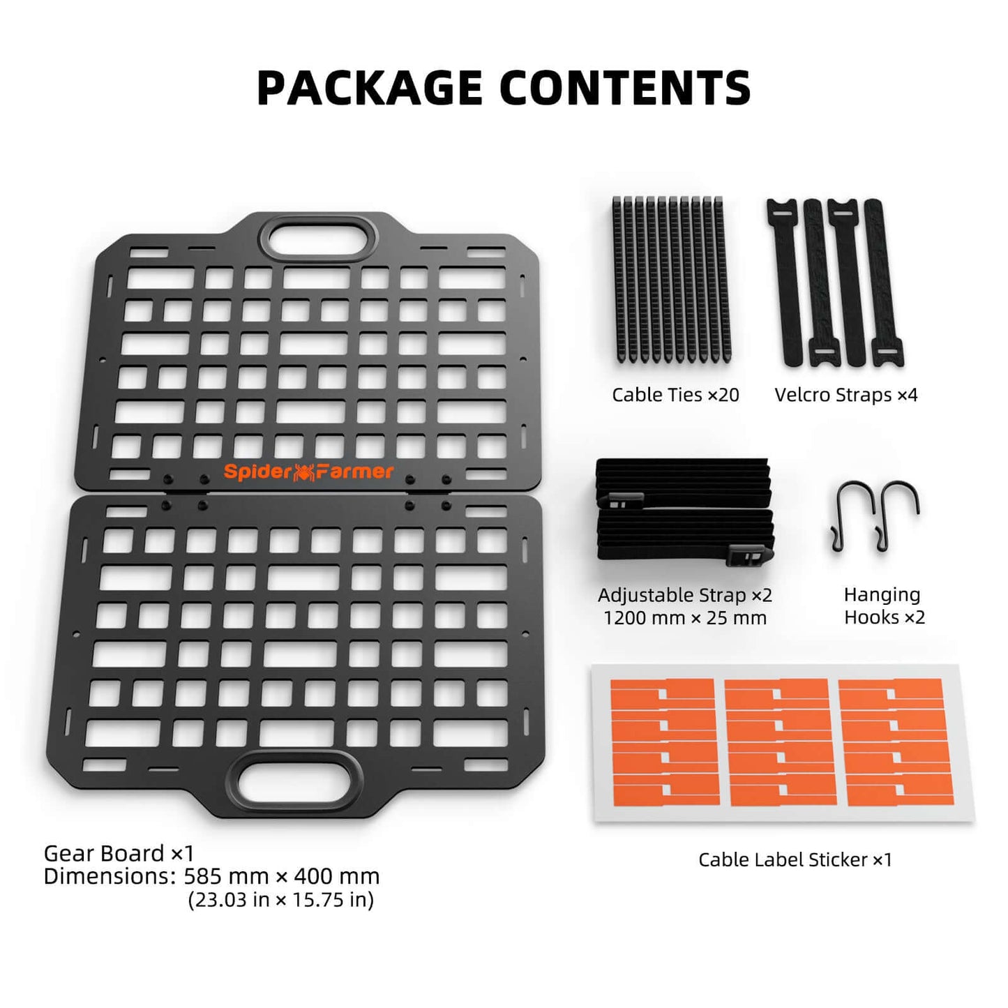 Spider Farmer Grow Tent Gear Board - Equipment & Cable Management product image 9