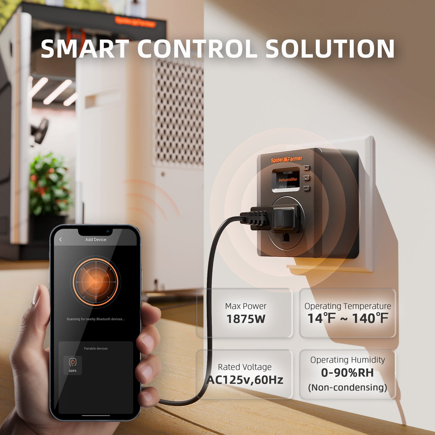Spider Farmer S-Station Wi-Fi & Bluetooth Smart Plug Controller, 1875W 15A product image 5