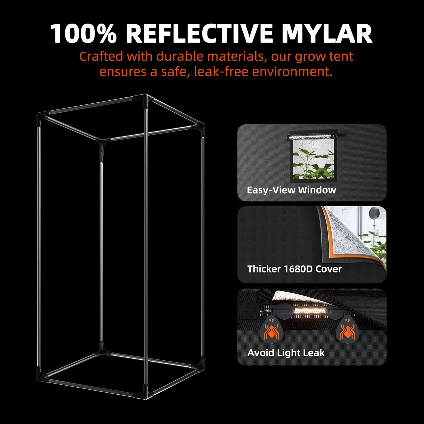 Spider Farmer SF1000 LED Grow Light + 2' x 2' Grow Tent + Inline Fan product image 16