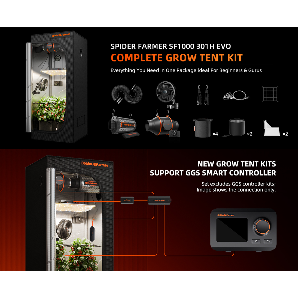 Spider Farmer SF1000 LED Grow Light + 2' x 2' Grow Tent + Inline Fan product image 18