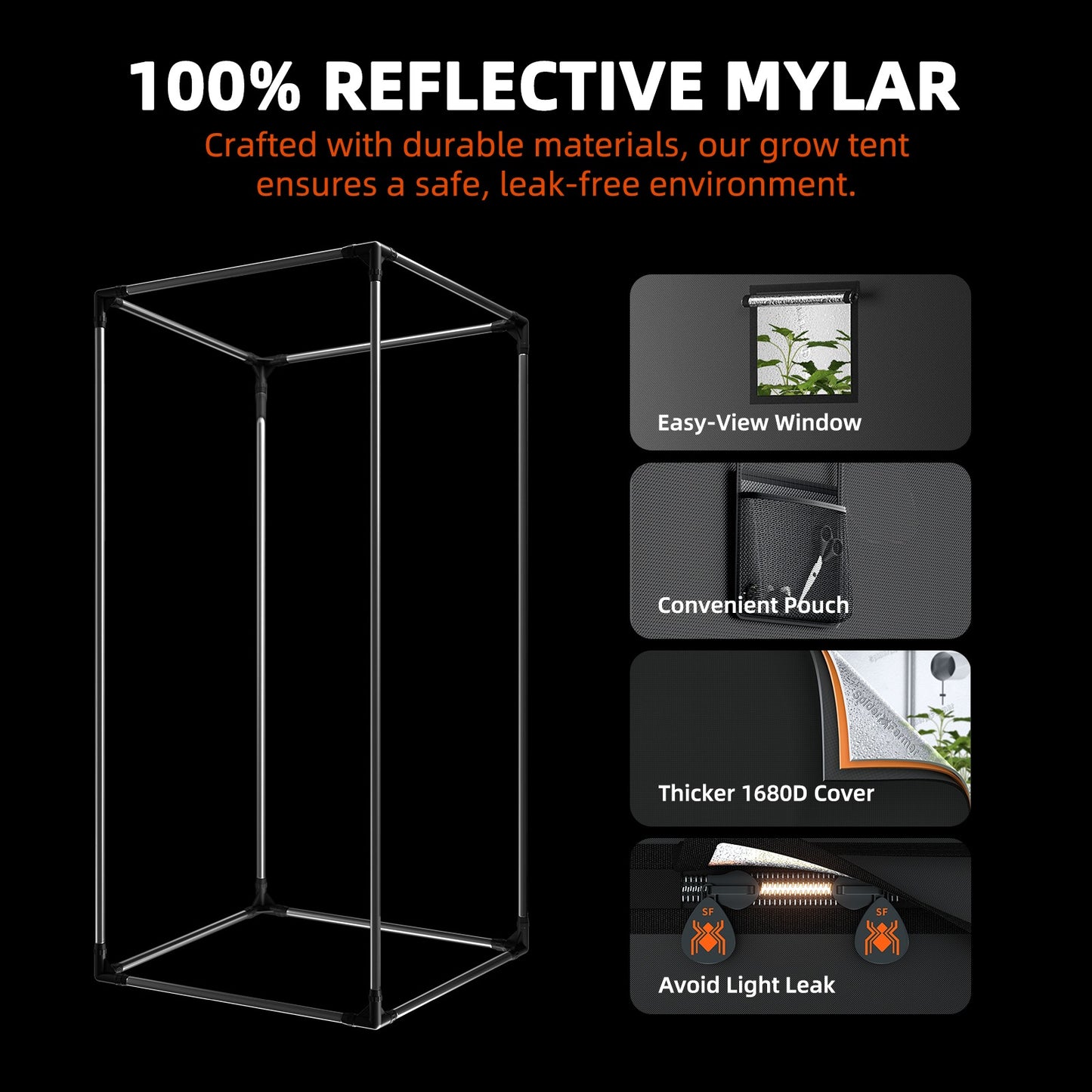 Spider Farmer SF2000 LED Grow Light + 2' x 4' Grow Tent + Inline Fan product image 2